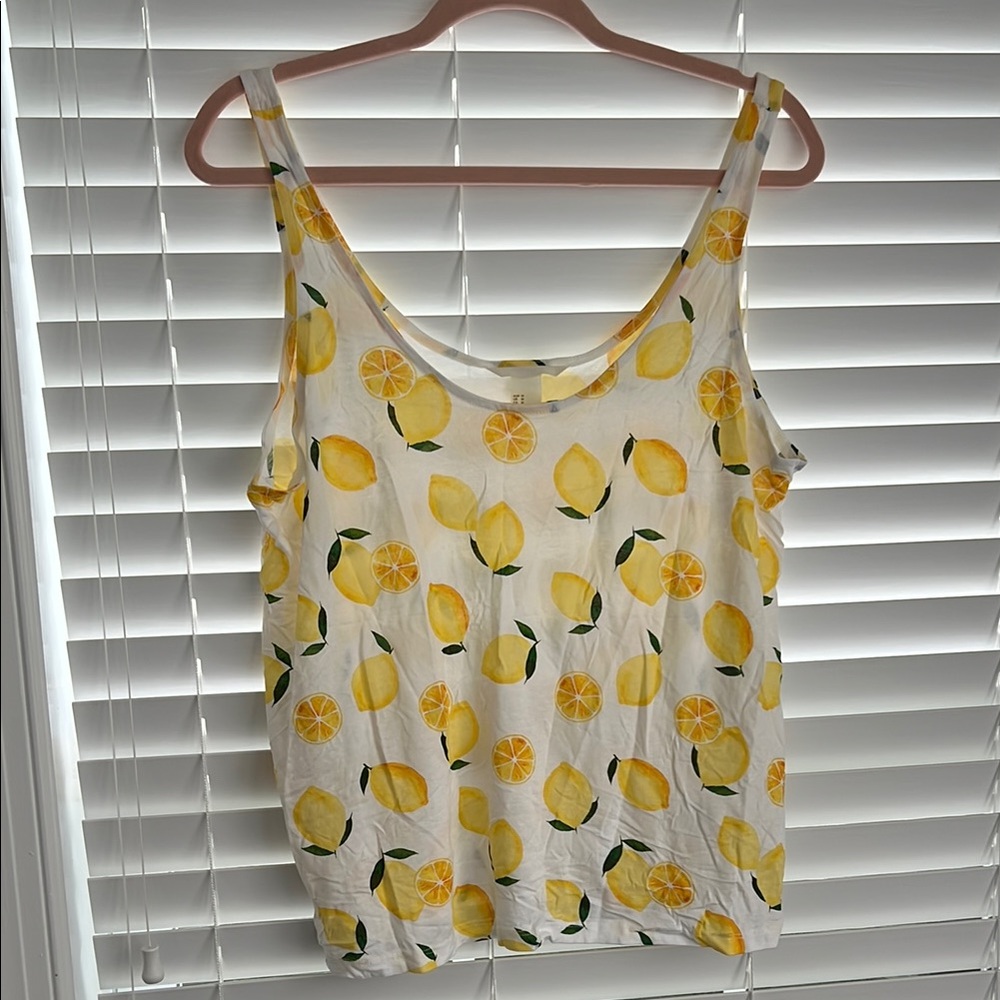 H&M Yellow and Green Relaxed Tank Top